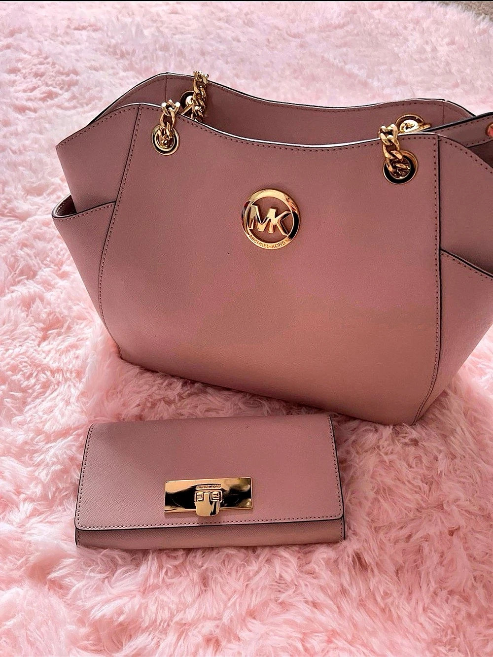 Michael Kors Pink Tote Bag with Wallet